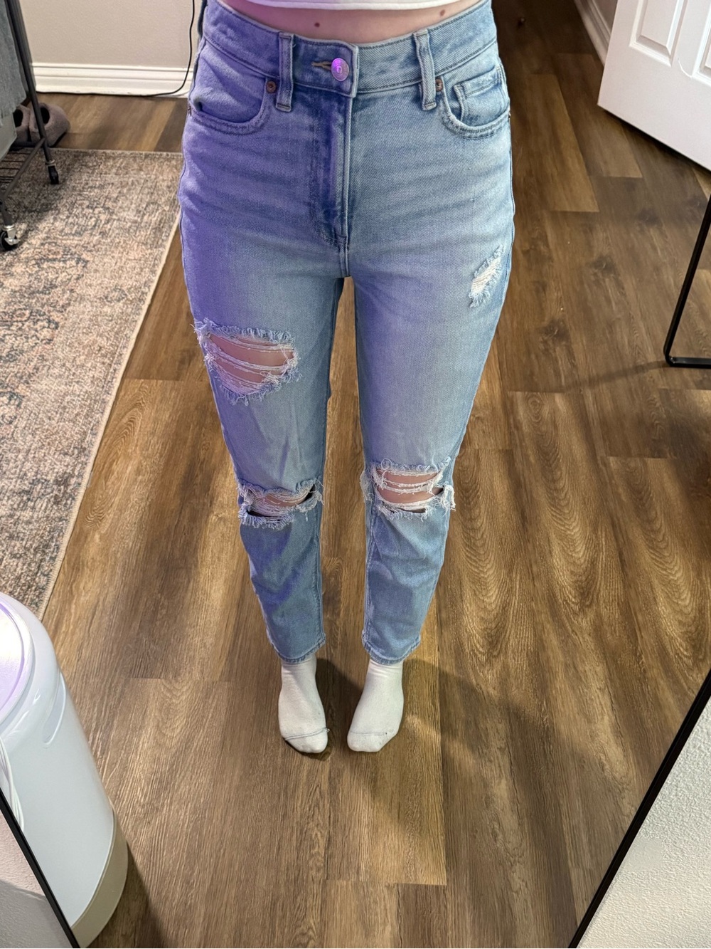 American Eagle Outfitters Light Blue Distressed Jeans